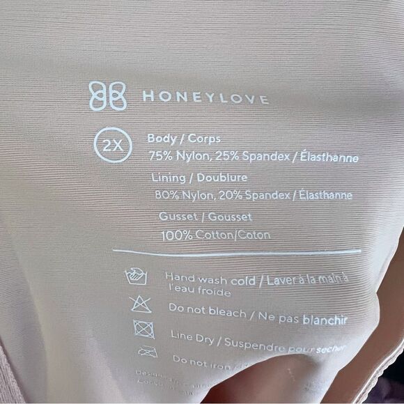 Honeylove Womens Super Power Short‎ HLSW03 Rose Tan Size 2X Shapewear No Straps - Picture 4 of 5